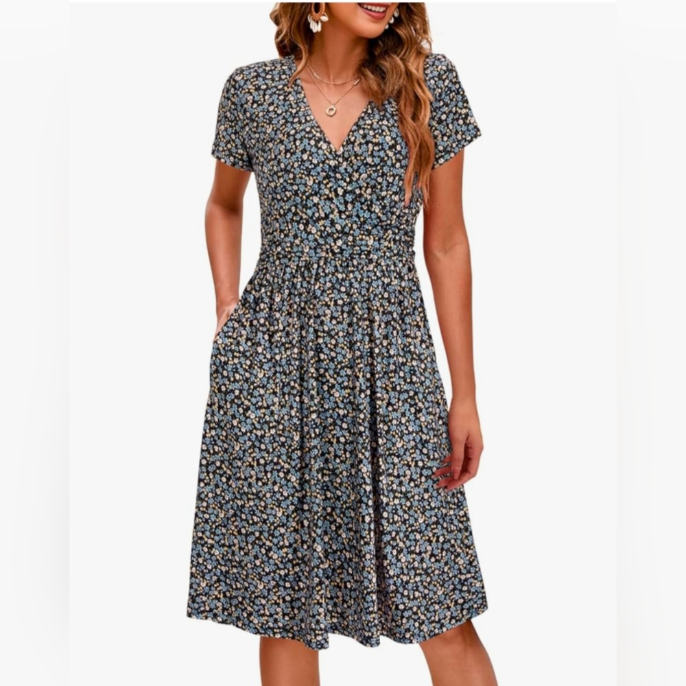 V neck nursing/ maternity dress XL Floral